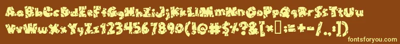 Broken Toys Font – Yellow Fonts on Brown Background