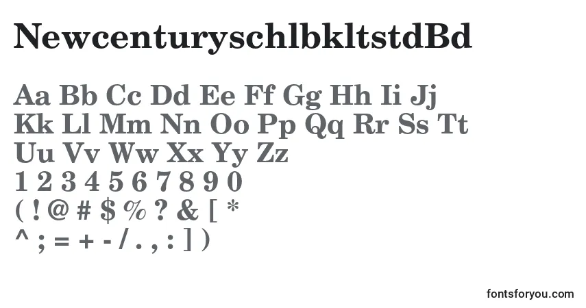 Шрифт NewcenturyschlbkltstdBd – алфавит, цифры, специальные символы