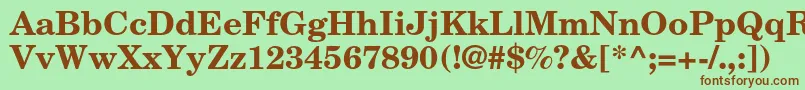 NewcenturyschlbkltstdBd Font – Brown Fonts on Green Background