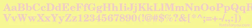 NewcenturyschlbkltstdBd Font – Pink Fonts on Yellow Background