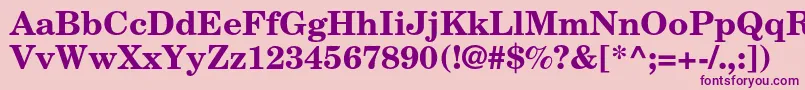 NewcenturyschlbkltstdBd Font – Purple Fonts on Pink Background