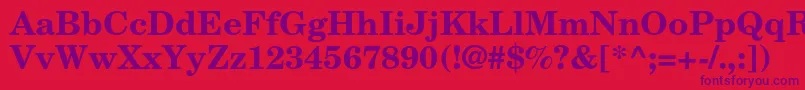 NewcenturyschlbkltstdBd Font – Purple Fonts on Red Background