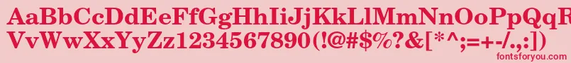 NewcenturyschlbkltstdBd Font – Red Fonts on Pink Background