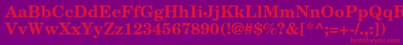 NewcenturyschlbkltstdBd Font – Red Fonts on Purple Background