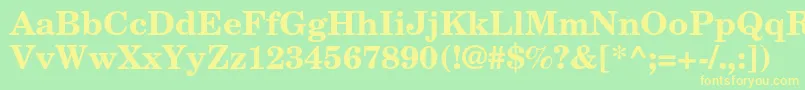 NewcenturyschlbkltstdBd-Schriftart – Gelbe Schriften auf grünem Hintergrund