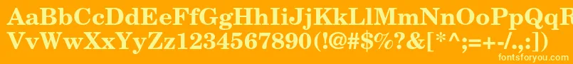 NewcenturyschlbkltstdBd Font – Yellow Fonts on Orange Background