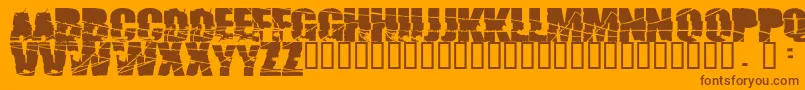 fuente Broken74 – Fuentes Marrones Sobre Fondo Naranja