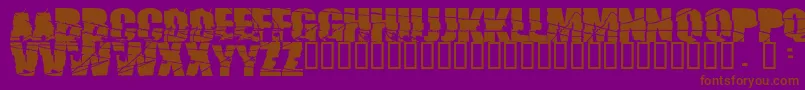 Broken74-fontti – ruskeat fontit violetilla taustalla