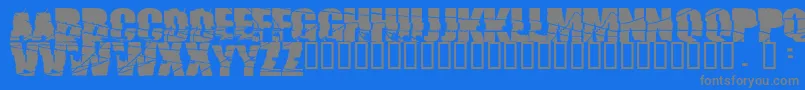 Broken74 Font – Gray Fonts on Blue Background