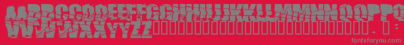 Fonte Broken74 – fontes cinzas em um fundo vermelho