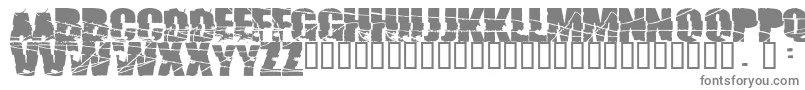 フォントBroken74 – 白い背景に灰色の文字