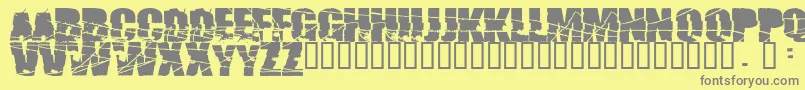 Broken74 Font – Gray Fonts on Yellow Background