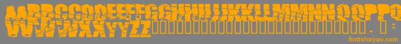 Broken74 Font – Orange Fonts on Gray Background
