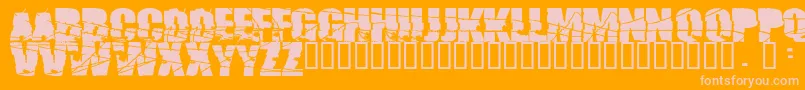 Broken74 Font – Pink Fonts on Orange Background