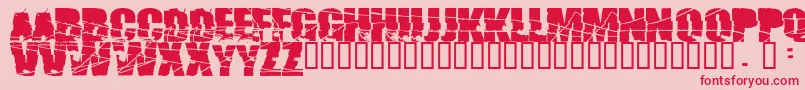 Broken74 Font – Red Fonts on Pink Background