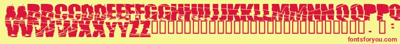 Broken74 Font – Red Fonts on Yellow Background