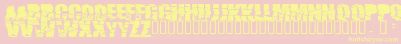 Broken74 Font – Yellow Fonts on Pink Background