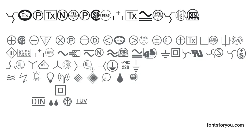 Schriftart TechnicalLhPiTwo – Alphabet, Zahlen, spezielle Symbole