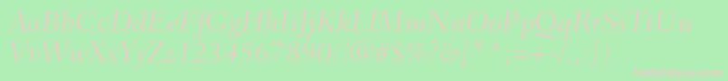 FairfieldltstdLightitalic Font – Pink Fonts on Green Background