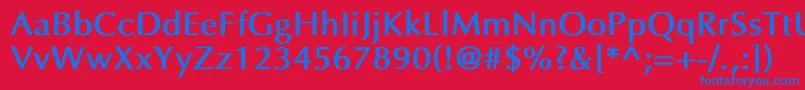 フォントEppleyBold – 赤い背景に青い文字