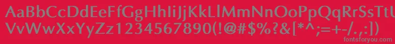 フォントEppleyBold – 赤い背景に灰色の文字