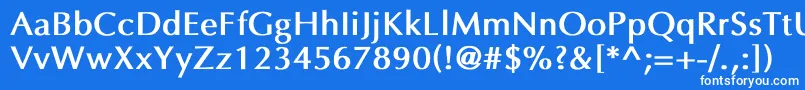 フォントEppleyBold – 青い背景に白い文字