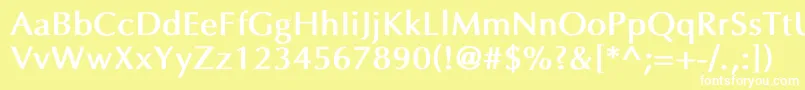 フォントEppleyBold – 黄色い背景に白い文字