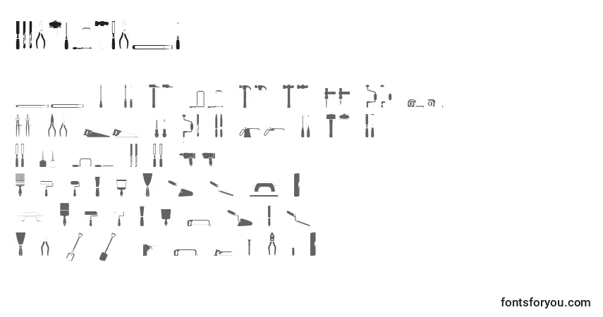 Czcionka ToolsRegular – alfabet, cyfry, specjalne znaki