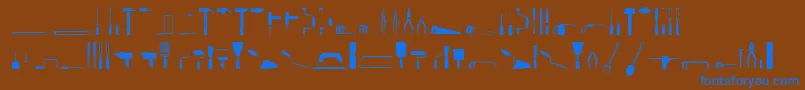 ToolsRegular Font – Blue Fonts on Brown Background