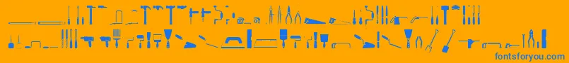 ToolsRegular Font – Blue Fonts on Orange Background