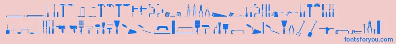 ToolsRegular Font – Blue Fonts on Pink Background