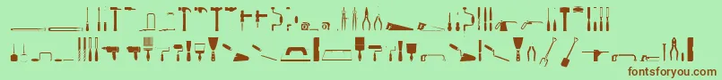 ToolsRegular Font – Brown Fonts on Green Background