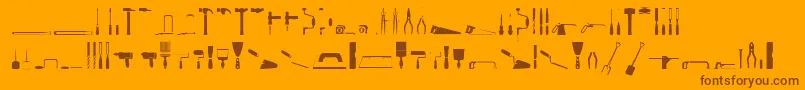 Lisätietoja ToolsRegular-fontista ToolsRegular-fontti – ruskeat fontit oranssilla taustalla