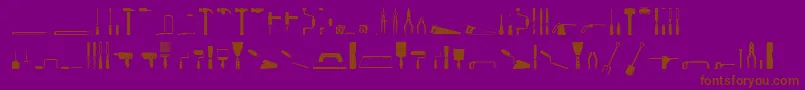 ToolsRegular Font – Brown Fonts on Purple Background