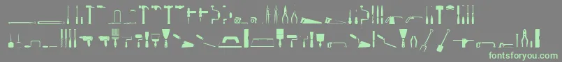 ToolsRegular Font – Green Fonts on Gray Background