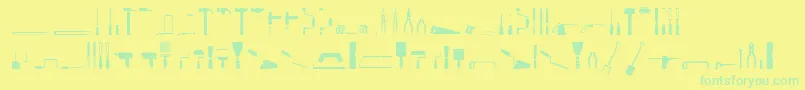 ToolsRegular Font – Green Fonts on Yellow Background