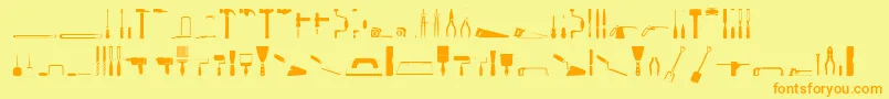 ToolsRegular Font – Orange Fonts on Yellow Background
