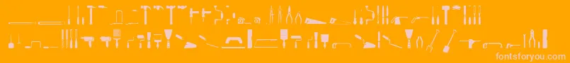ToolsRegular Font – Pink Fonts on Orange Background