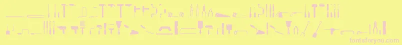 ToolsRegular Font – Pink Fonts on Yellow Background
