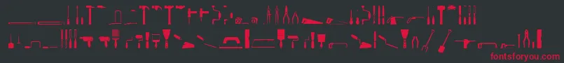 ToolsRegular-Schriftart – Rote Schriften auf schwarzem Hintergrund