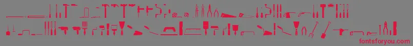 ToolsRegular Font – Red Fonts on Gray Background