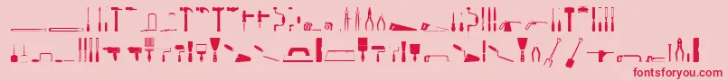 ToolsRegular Font – Red Fonts on Pink Background