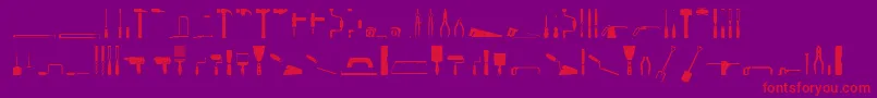 ToolsRegular Font – Red Fonts on Purple Background