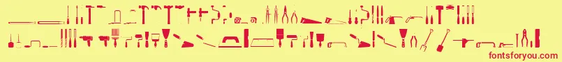 ToolsRegular Font – Red Fonts on Yellow Background
