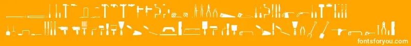 ToolsRegular Font – White Fonts on Orange Background