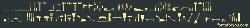 ToolsRegular Font – Yellow Fonts on Black Background