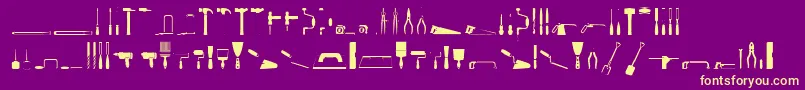ToolsRegular Font – Yellow Fonts on Purple Background