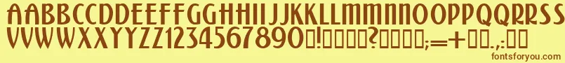 Kalenderblattgrotesk Font – Brown Fonts on Yellow Background