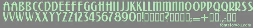 フォントKalenderblattgrotesk – 灰色の背景に緑のフォント