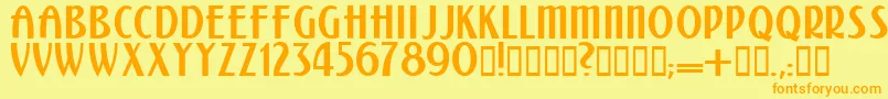 Kalenderblattgrotesk Font – Orange Fonts on Yellow Background